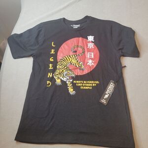 District Planet Black Tokyo Tiger Boy T-shirt Size 14-15